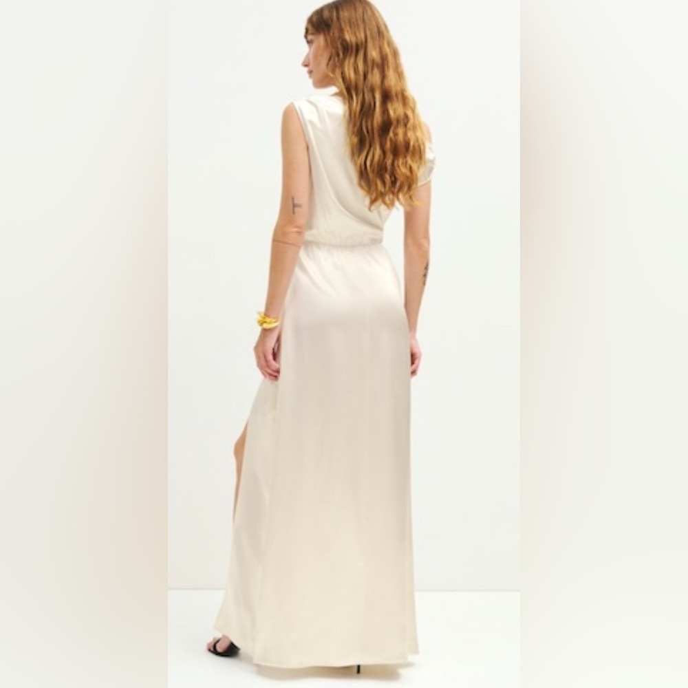 Reformation Poema silk wedding dress gown ivory NWT - Picture 4 of 9